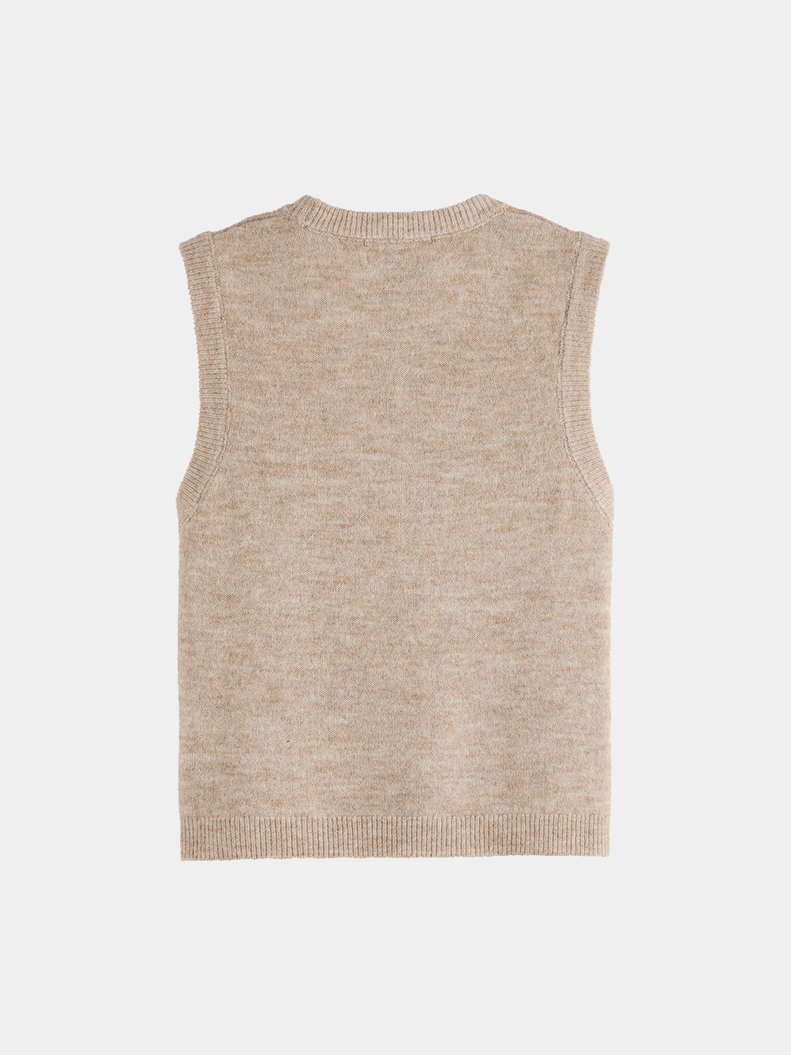 Black Scotch & Soda knitted tank top, cozy knitwear with ribbed texture, ideal for casual wear or layering.