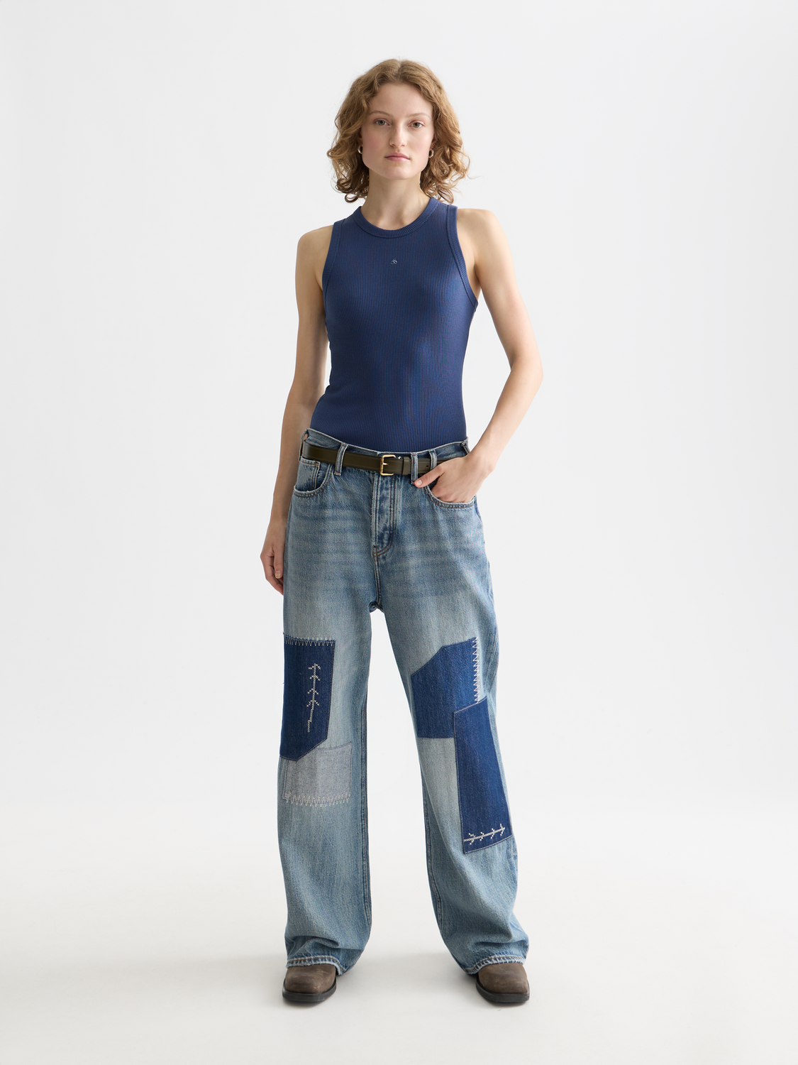Scarlet red ribbed tank top from Scotch & Soda with a fitted design and sleeveless style, perfect for casual wear.