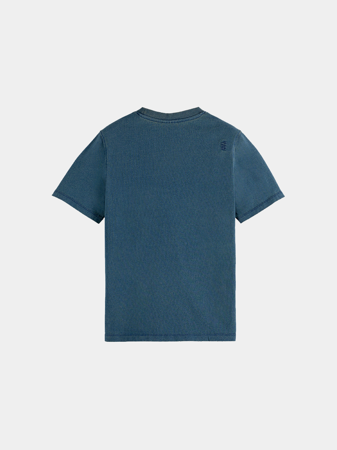 Black Scotch & Soda graphic T-shirt with short sleeves, featuring a stylish printed design on the front.