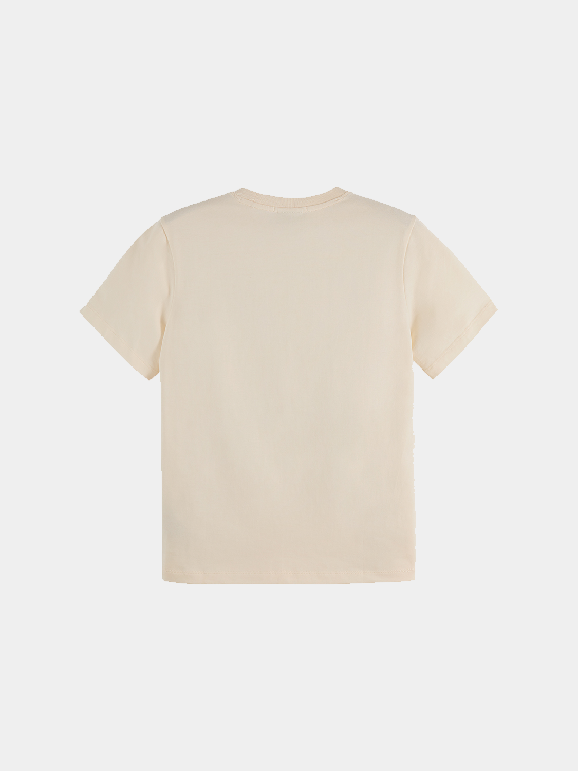 Black short-sleeve t-shirt featuring chest artwork from Scotch & Soda, casual men's tee with graphic design.
