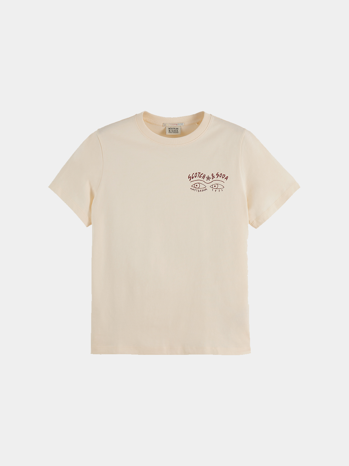 Scarlet chest artwork t-shirt by Scotch & Soda, short-sleeve design with vibrant graphic print on soft cotton fabric.