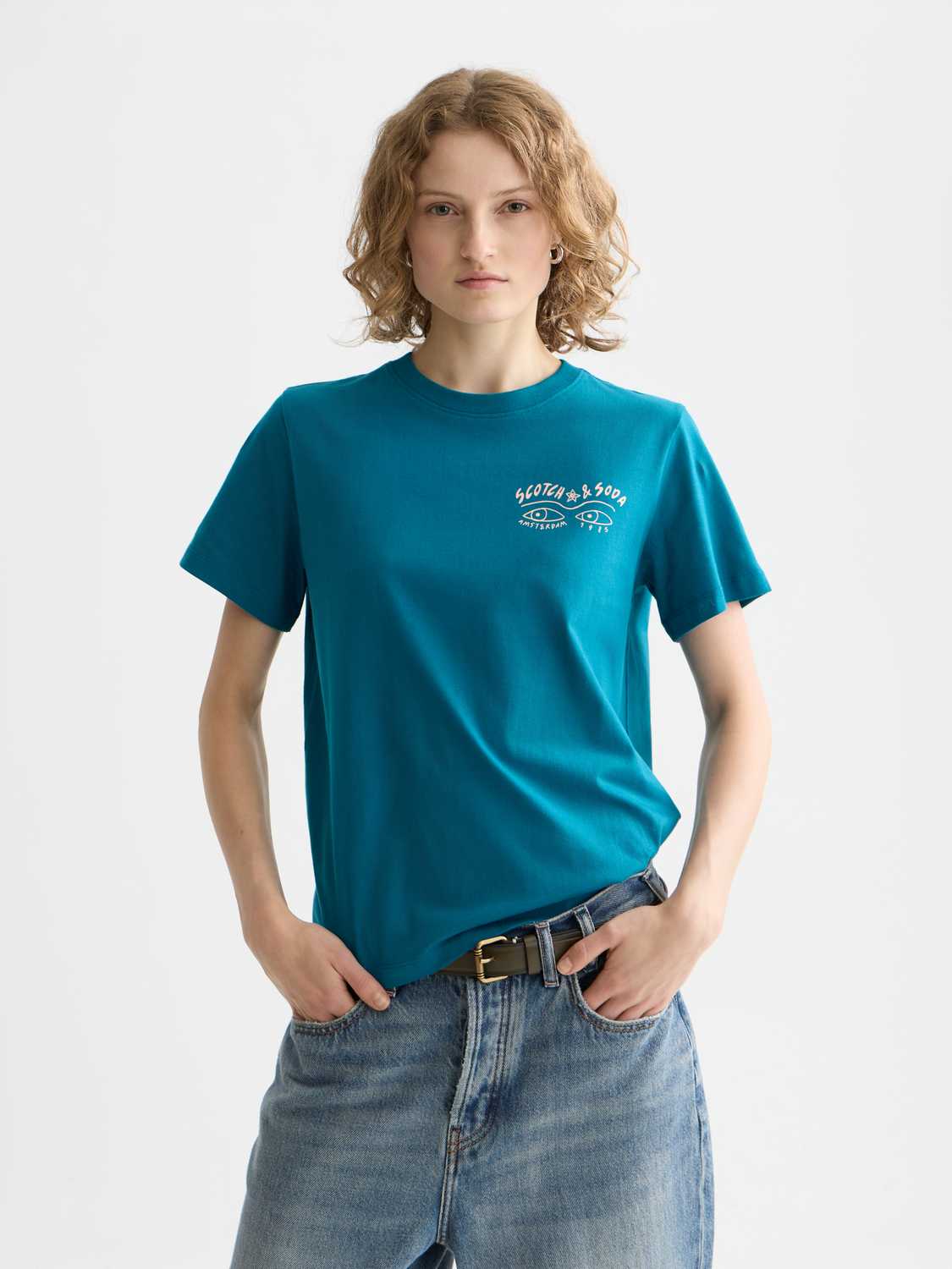 SCOTCH & SODA chest artwork short sleeve T-shirt in 3M colorway