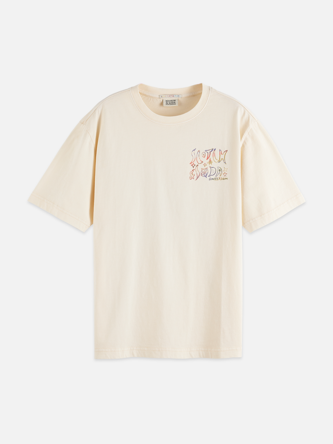 SCOTCH & SODA artwork t-shirt in U137 colorway, front view, short sleeves