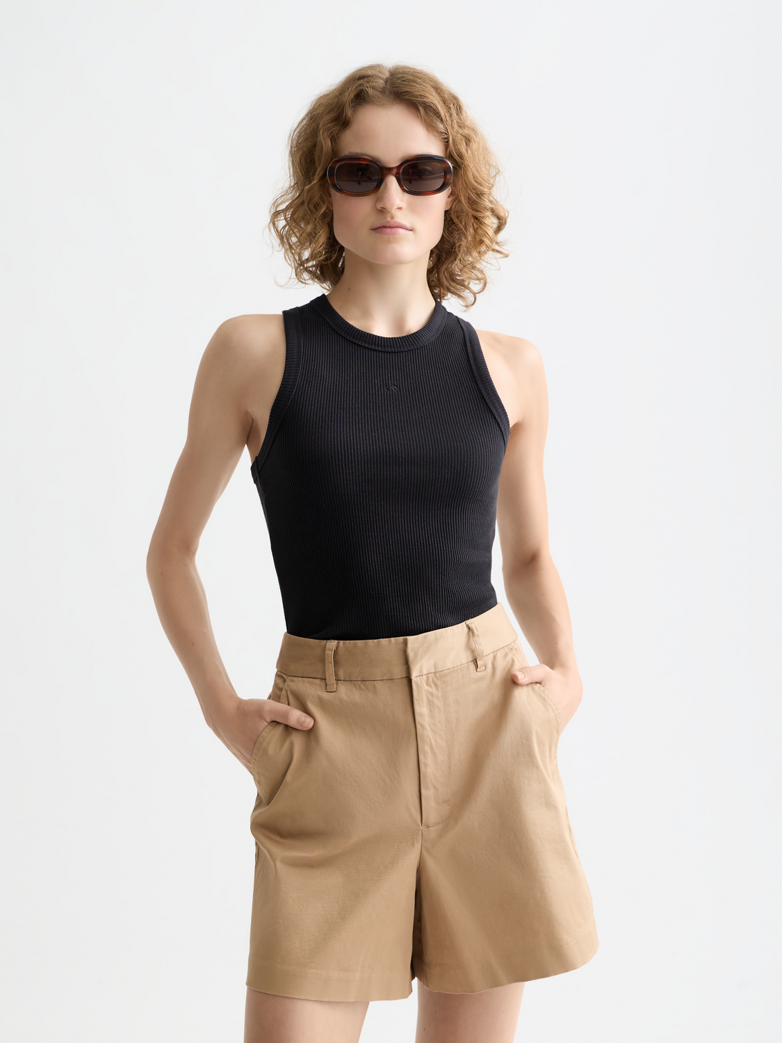 Ribbed racer tank top by Scotch & Soda, lightweight sleeveless shirt with a fitted design and ribbed texture.