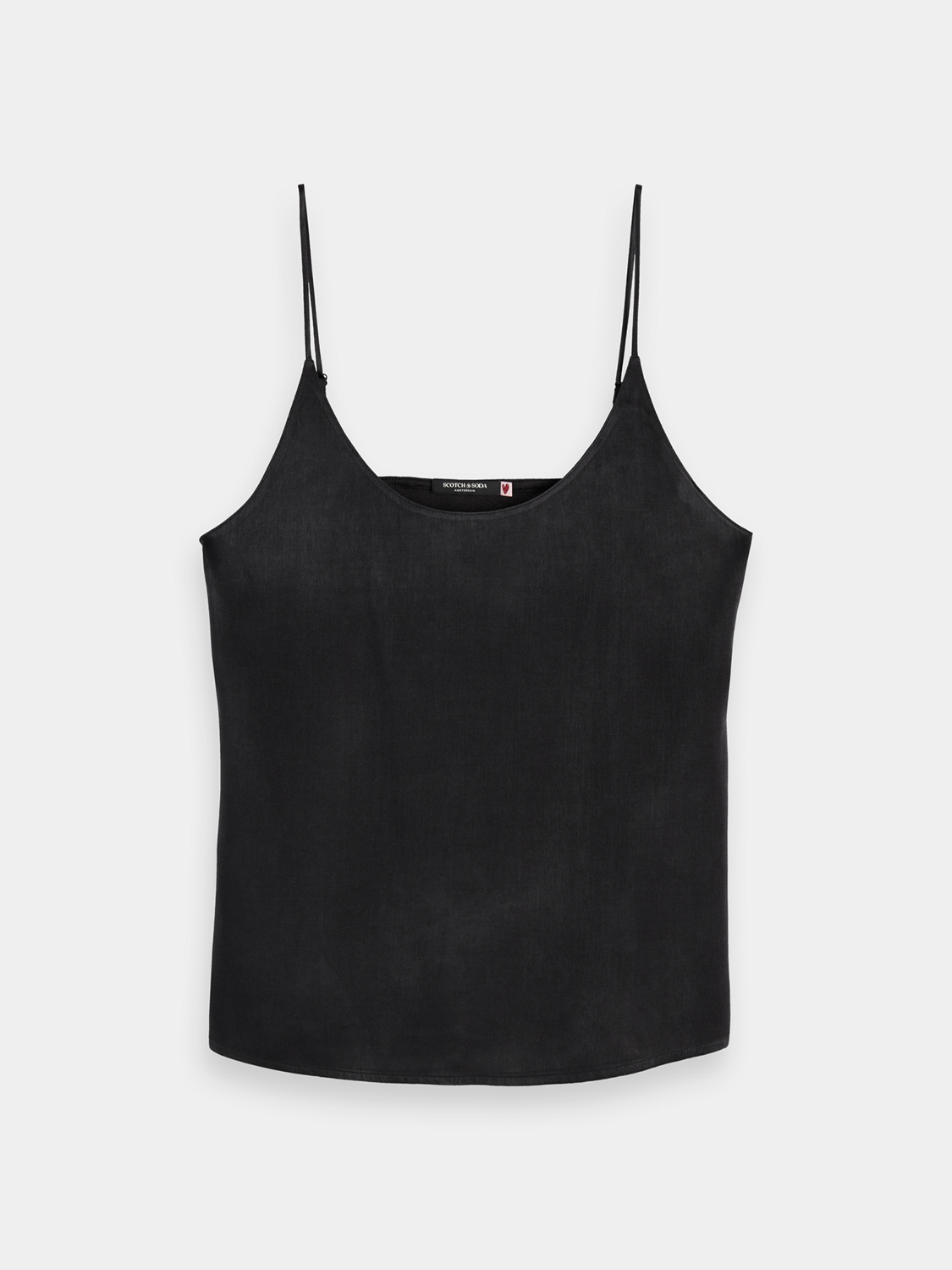Blue woven tank top by Scotch & Soda with ribbed neckline and sleeveless design, perfect for casual summer wear.