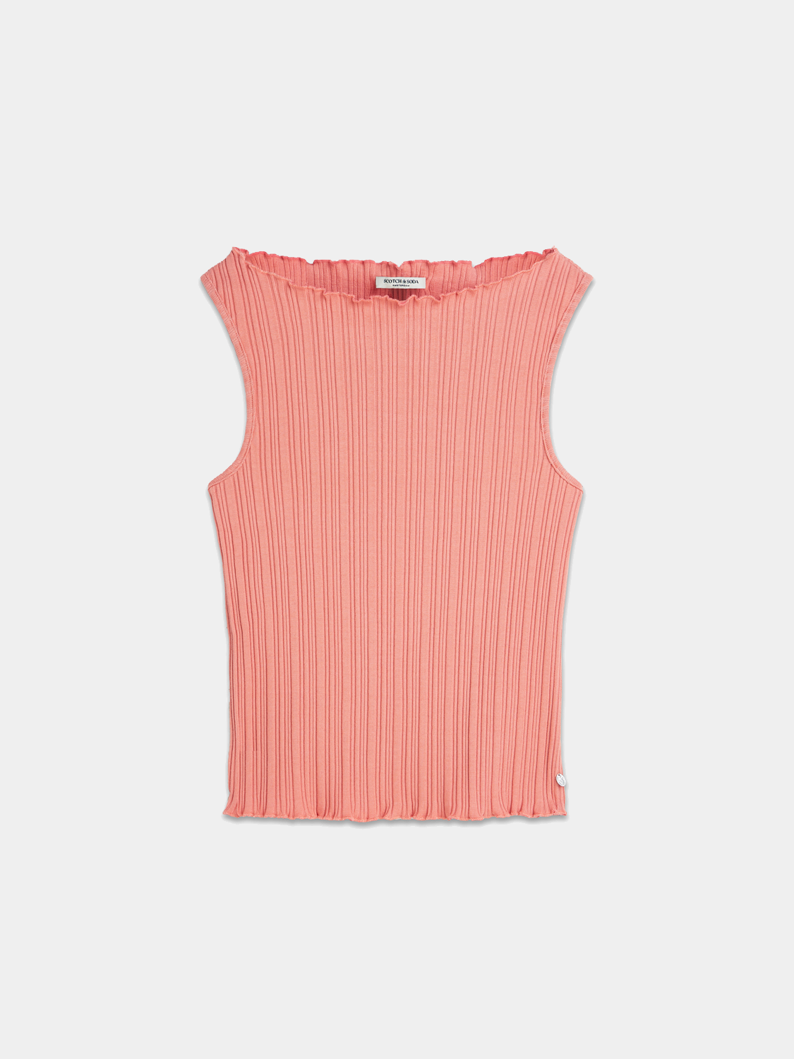 Structured ribbed tank top by Scotch & Soda, featuring fitted design and textured fabric, perfect for casual or layered looks.