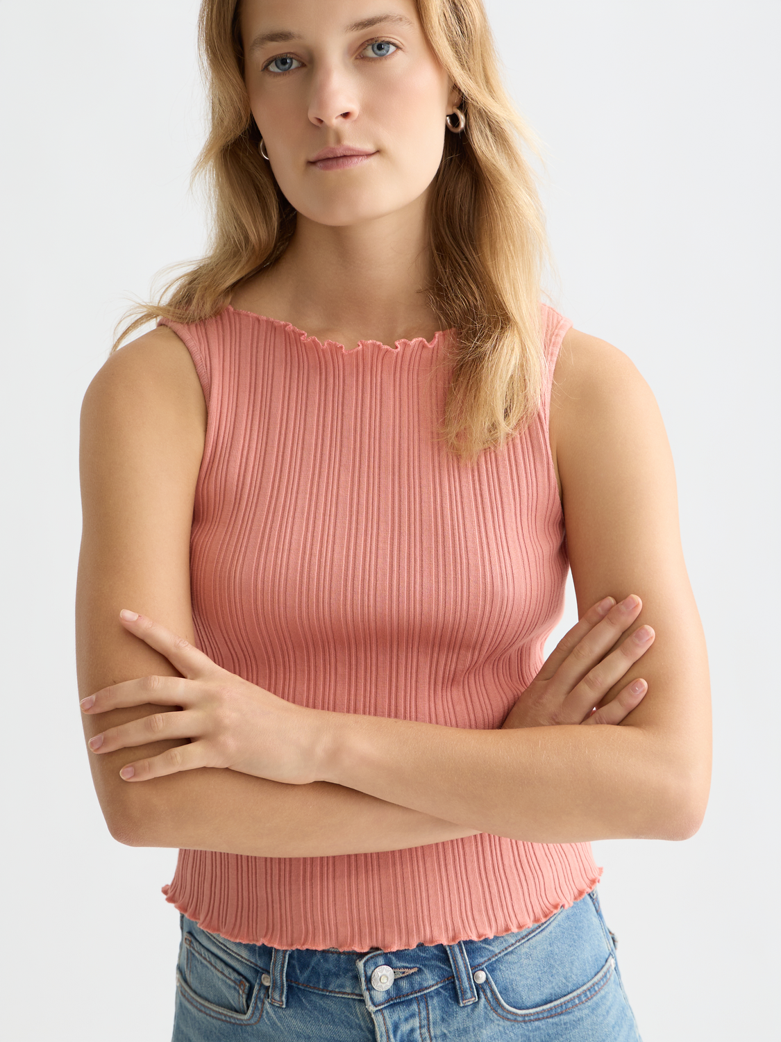Structured ribbed tank top by Scotch & Soda featuring a fitted design and ribbed texture, perfect for casual wear.