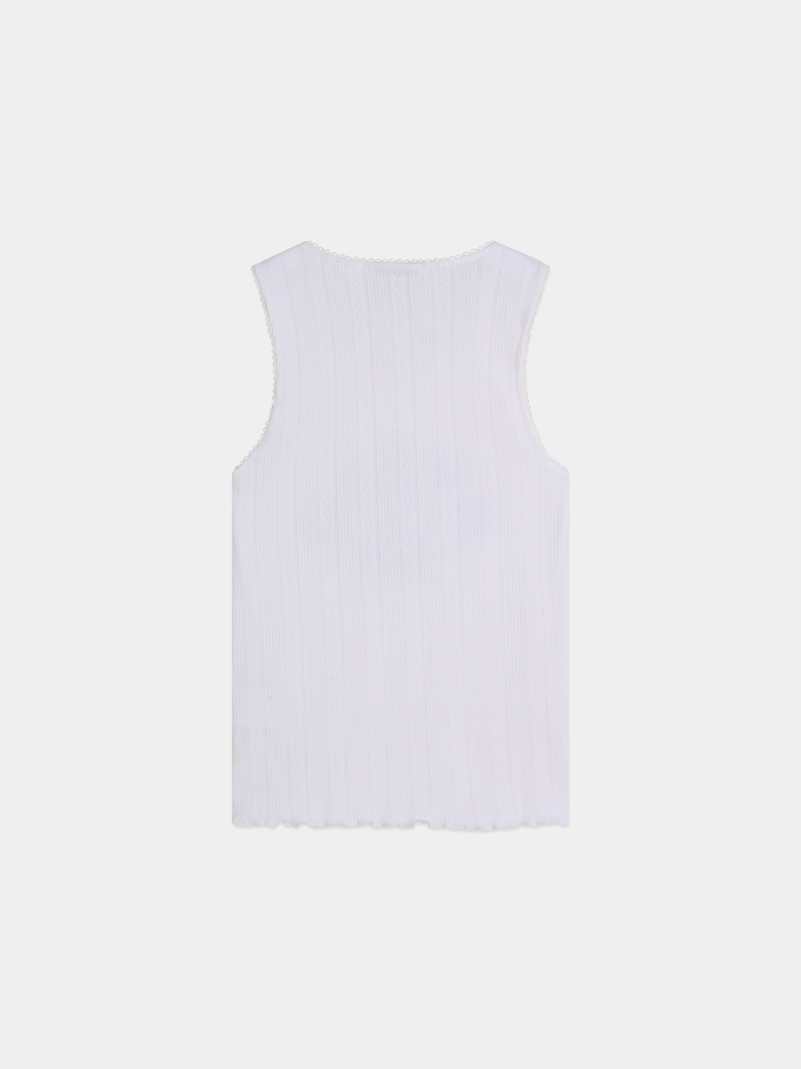 Black pointelle artwork tank top by Scotch & Soda, showcasing a delicate knit pattern and sleeveless design.