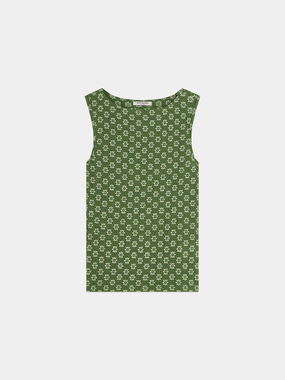 Structured tank top from Scotch & Soda featuring a fitted design and sleeveless style, ideal for casual and stylish outfits.