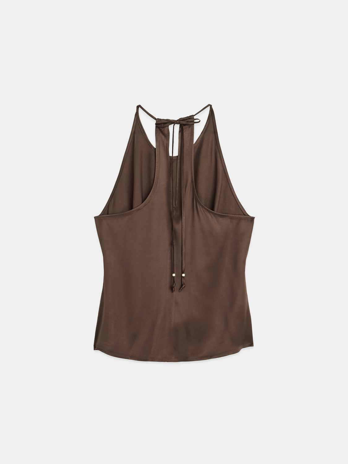 Black Scotch & SODA halter tank top with a fitted style, featuring a halter neckline and sleeveless design.