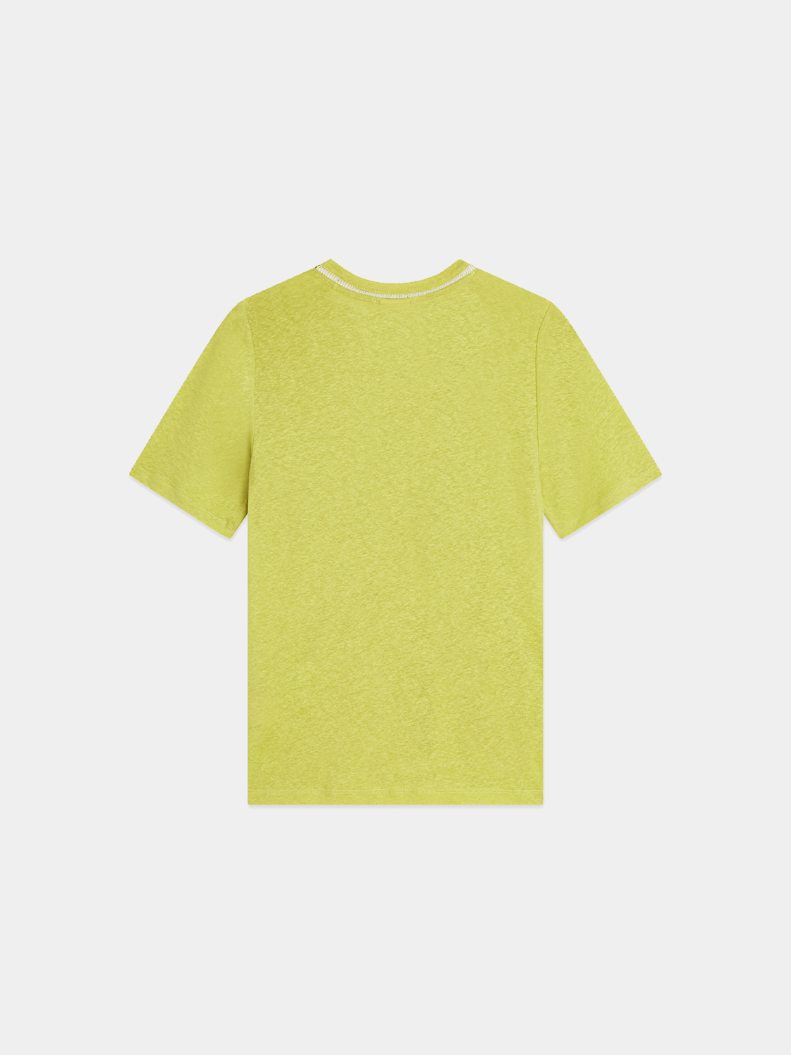 Black linen v-neck t-shirt from Scotch & Soda short-sleeve collection, showcasing lightweight fabric and casual style.