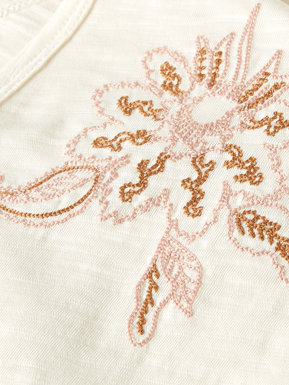 Embroidered v-neck T-shirt from Scotch & Soda, short sleeve tee with colorful embroidered design on soft fabric.