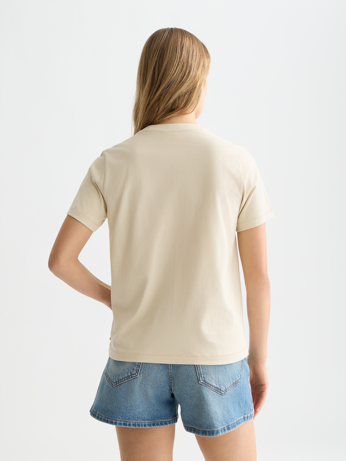 Scarlet embroidered artwork t-shirt by Scotch & Soda featuring short sleeves and detailed back embroidery design.
