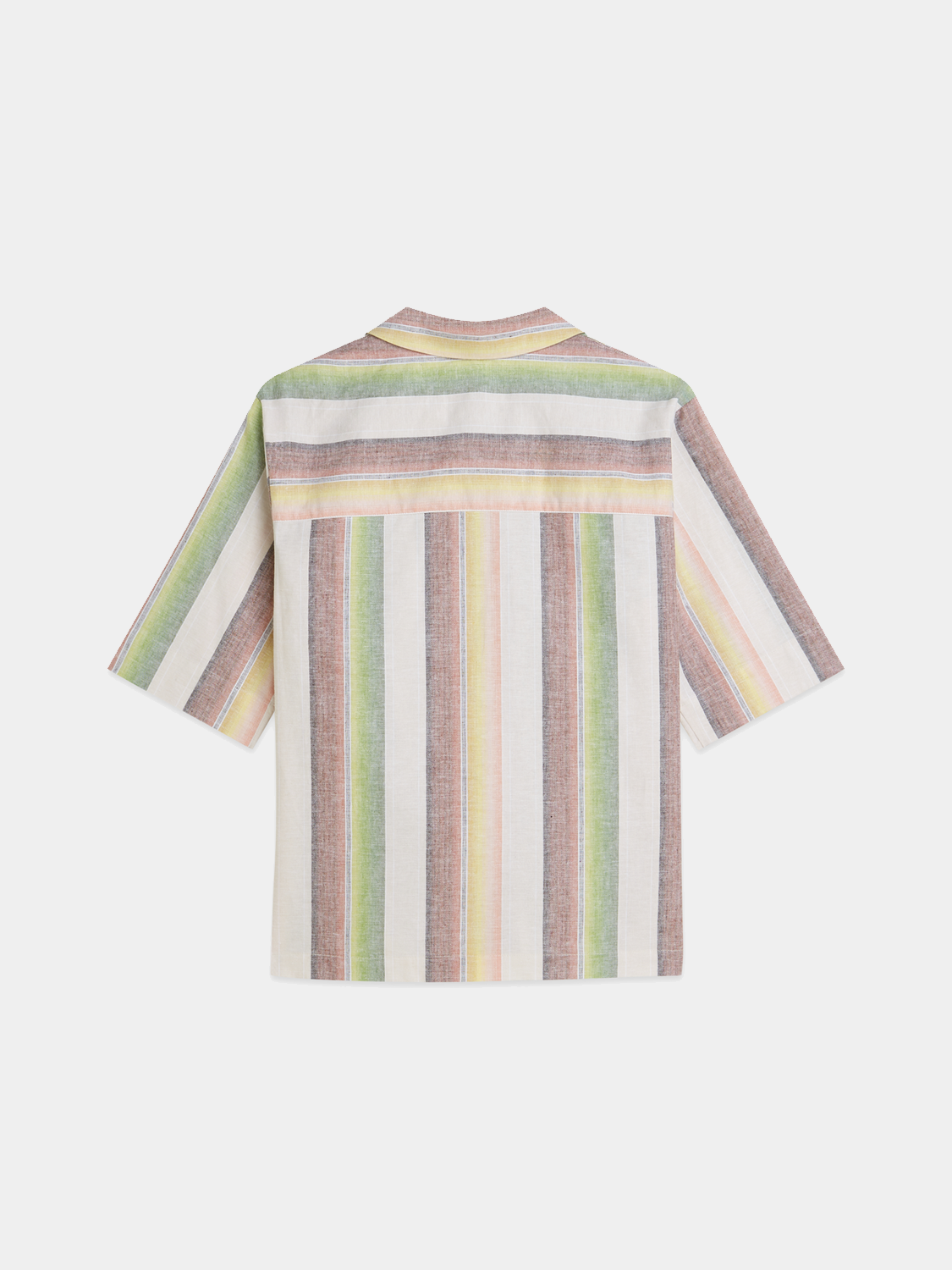 Striped Scotch & Soda short sleeve shirt with blue and white horizontal stripes, casual summer style.