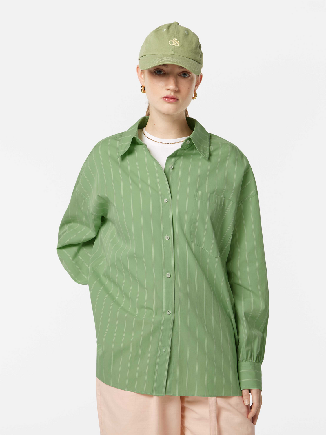 Long-sleeve striped girlfriend shirt by Scotch & Soda, featuring a casual fit and classic pattern on soft fabric.