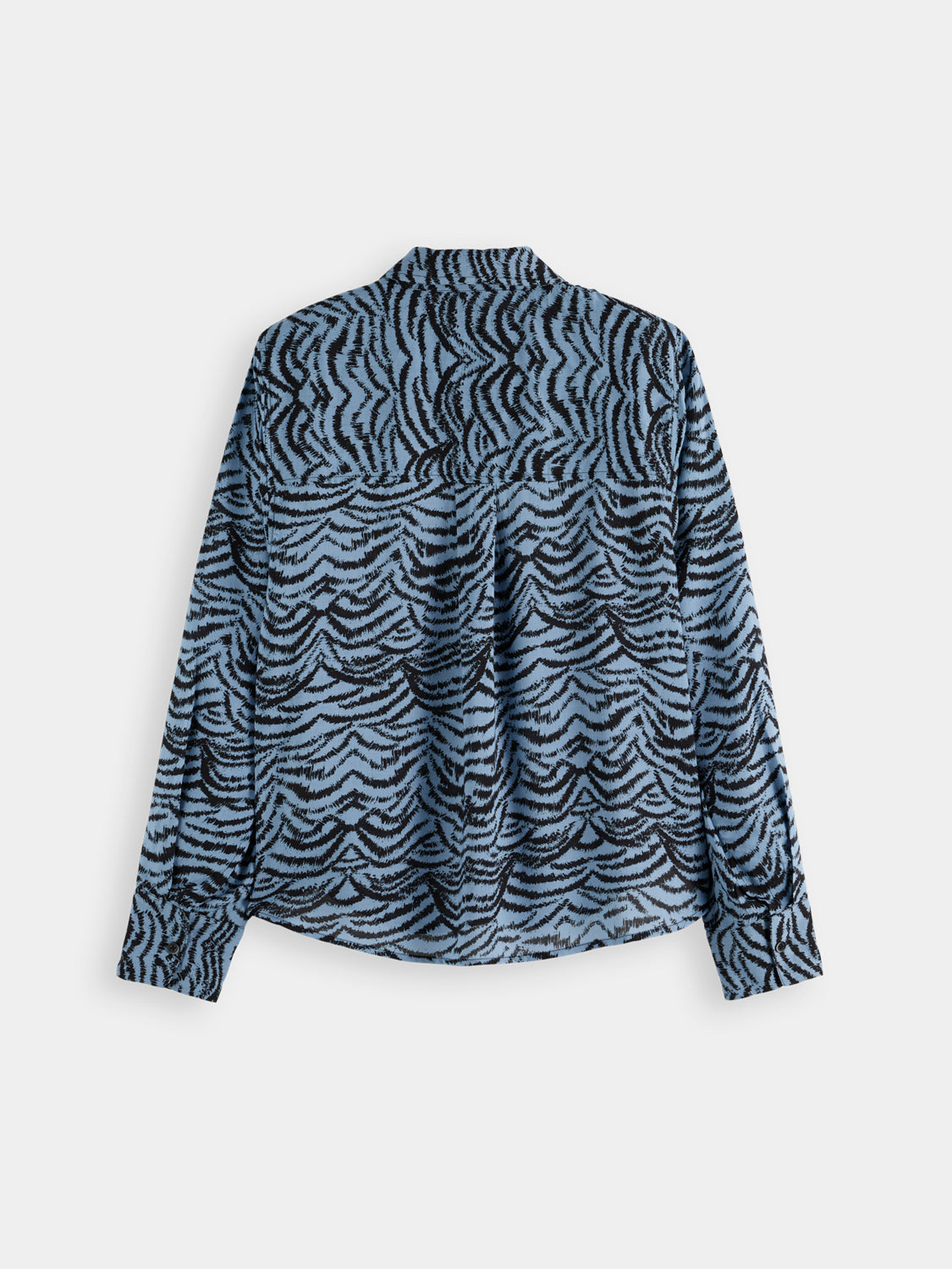 Long sleeve printed shirt by Scotch & Soda featuring stylish design and vibrant colors on soft fabric.