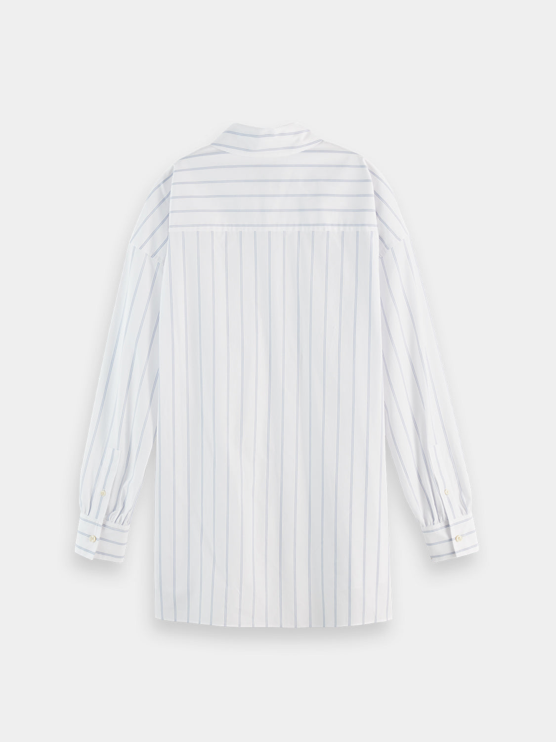 Long sleeve Scotch & Soda girlfriend shirt in black fabric, featuring a relaxed fit and stylish design.