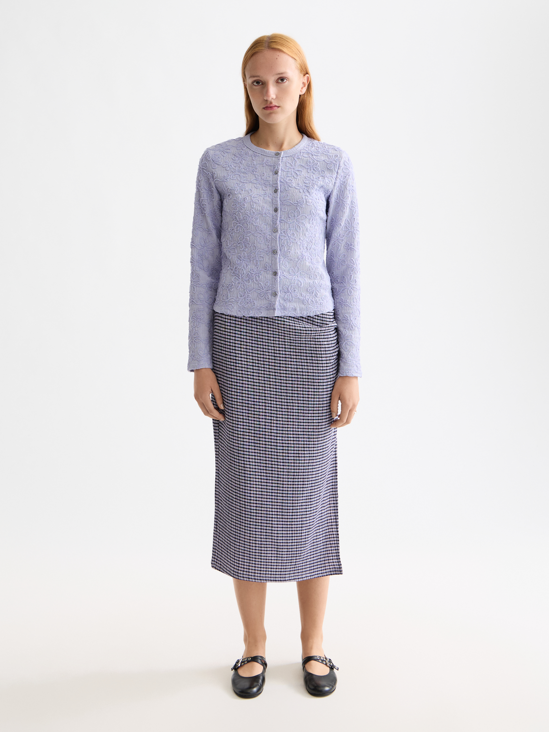 Long-sleeve textured button-up top by Scotch & Soda, featuring a stylish collar and unique fabric detail.