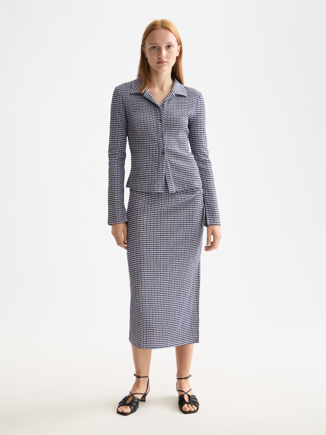 Long-sleeve gingham button-up top by Scotch & Soda, featuring a classic pattern and tailored fit.