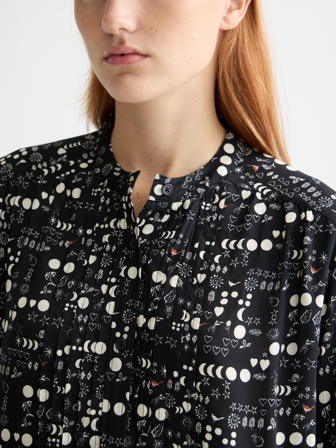 Printed pintuck woven top by Scotch & Soda featuring a stylish design with detailed pintuck stitching and a relaxed fit.
