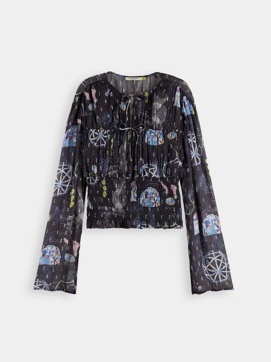 Woven top with smocked waist by Scotch & Soda, featuring a stylish, fitted design and lightweight fabric.