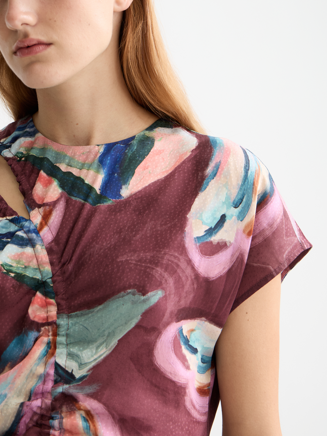 Woven keyhole top from Scotch & Soda featuring a stylish front keyhole and lightweight fabric, ideal for casual wear.