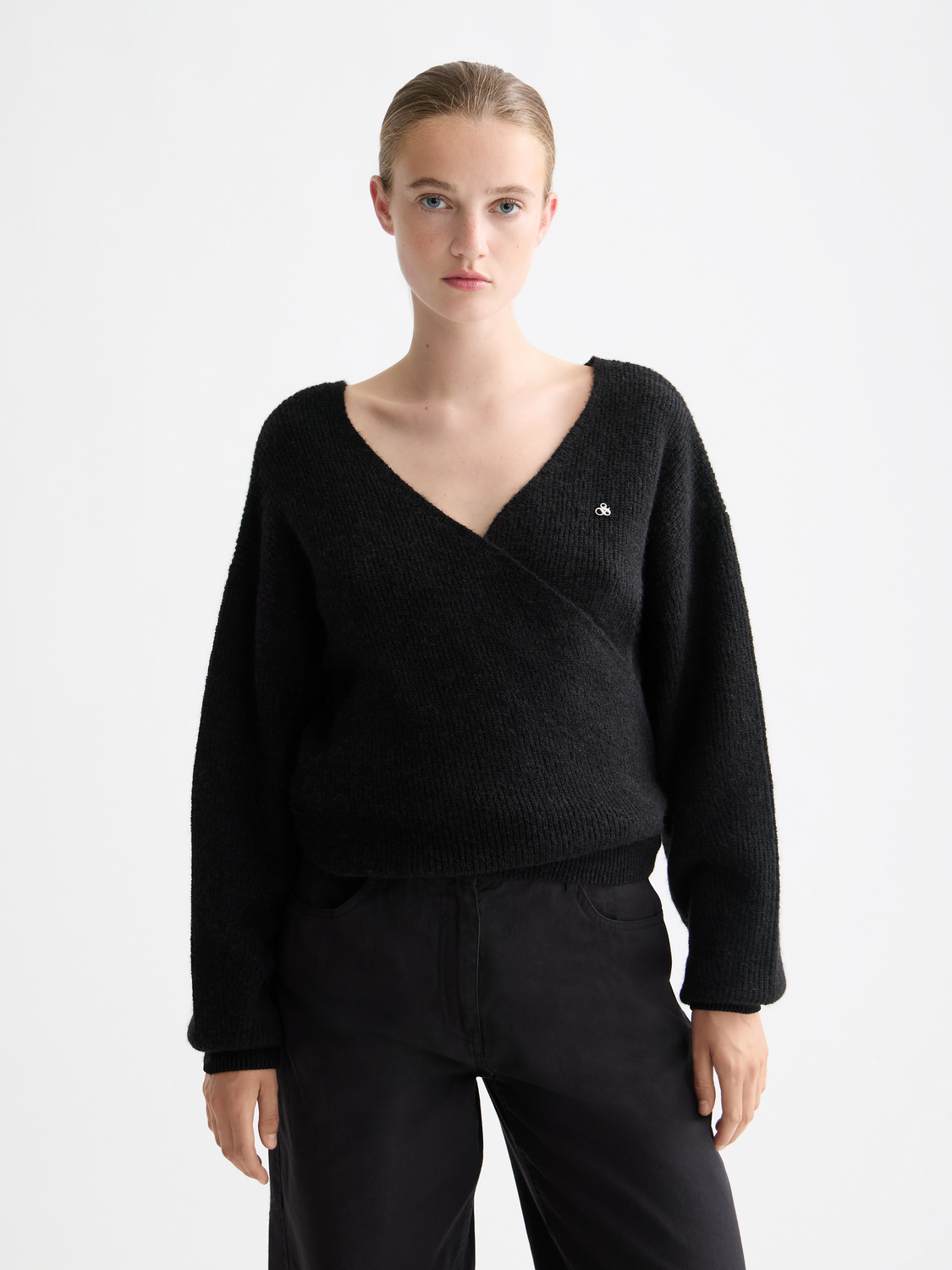 Soft fuzzy knitwear wrap cardigan by Scotch & Soda, featuring a cozy, textured design perfect for casual wear.