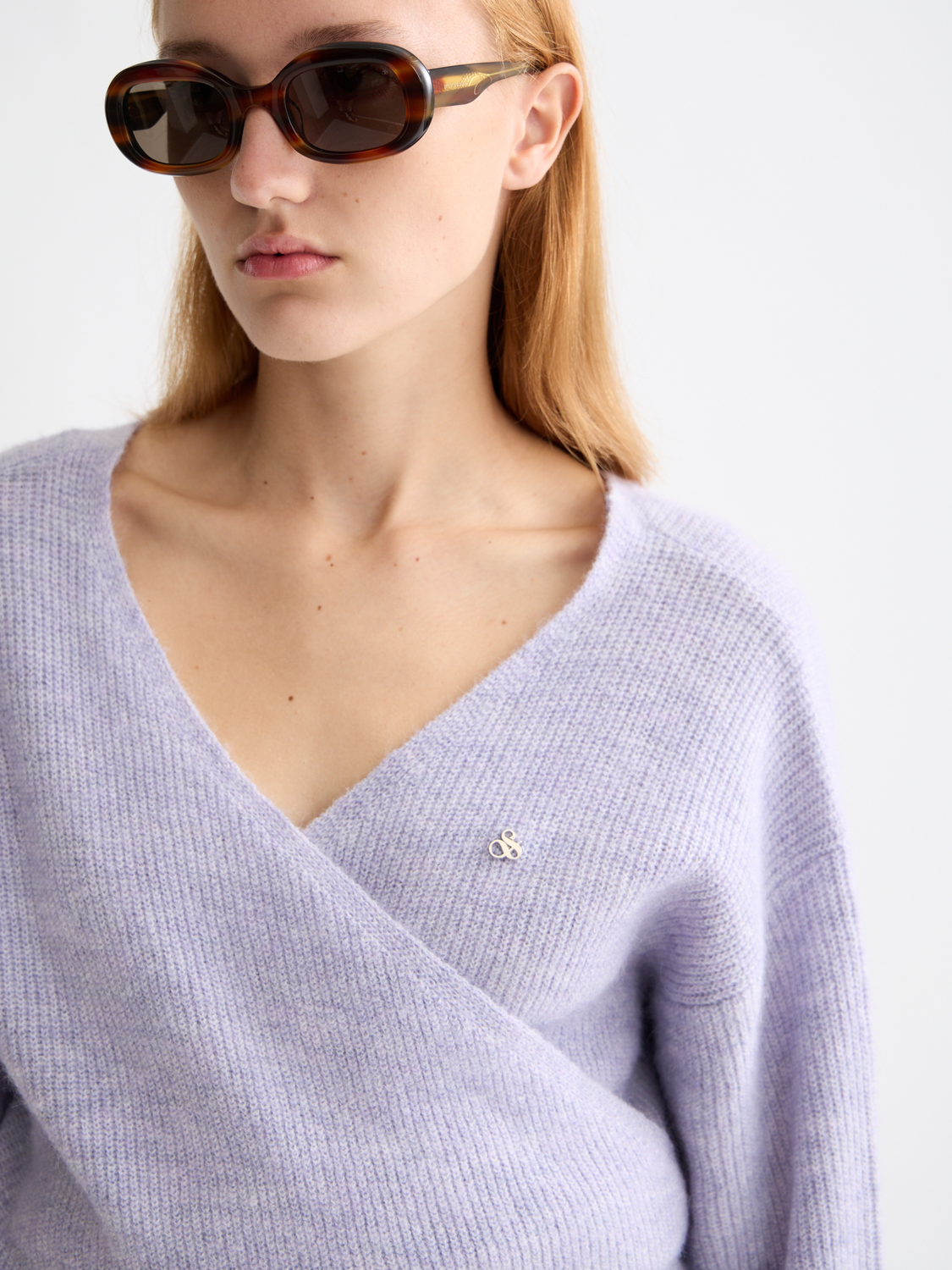 Fuzzy knit wrap cardigan by SCOTCH & SODA featuring soft, textured fabric and a cozy design, ideal for layering.
