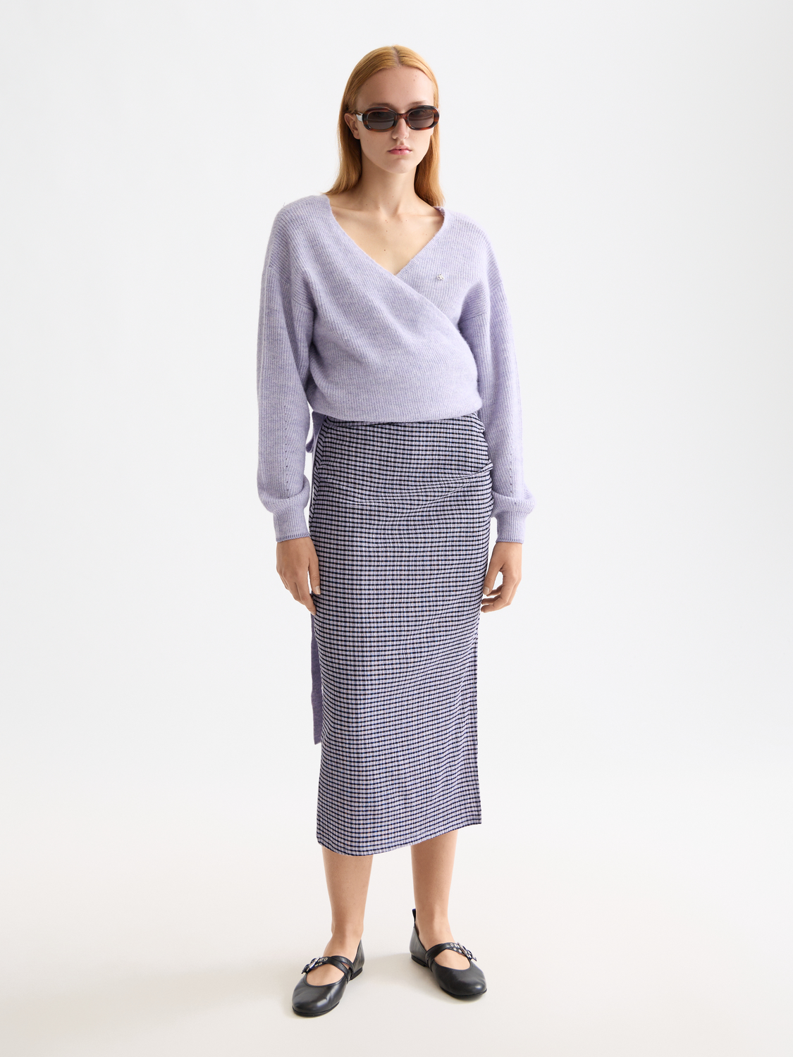 Fuzzy knit wrap cardigan from Scotch & Soda with soft texture and cozy fit, shown in a neutral color.
