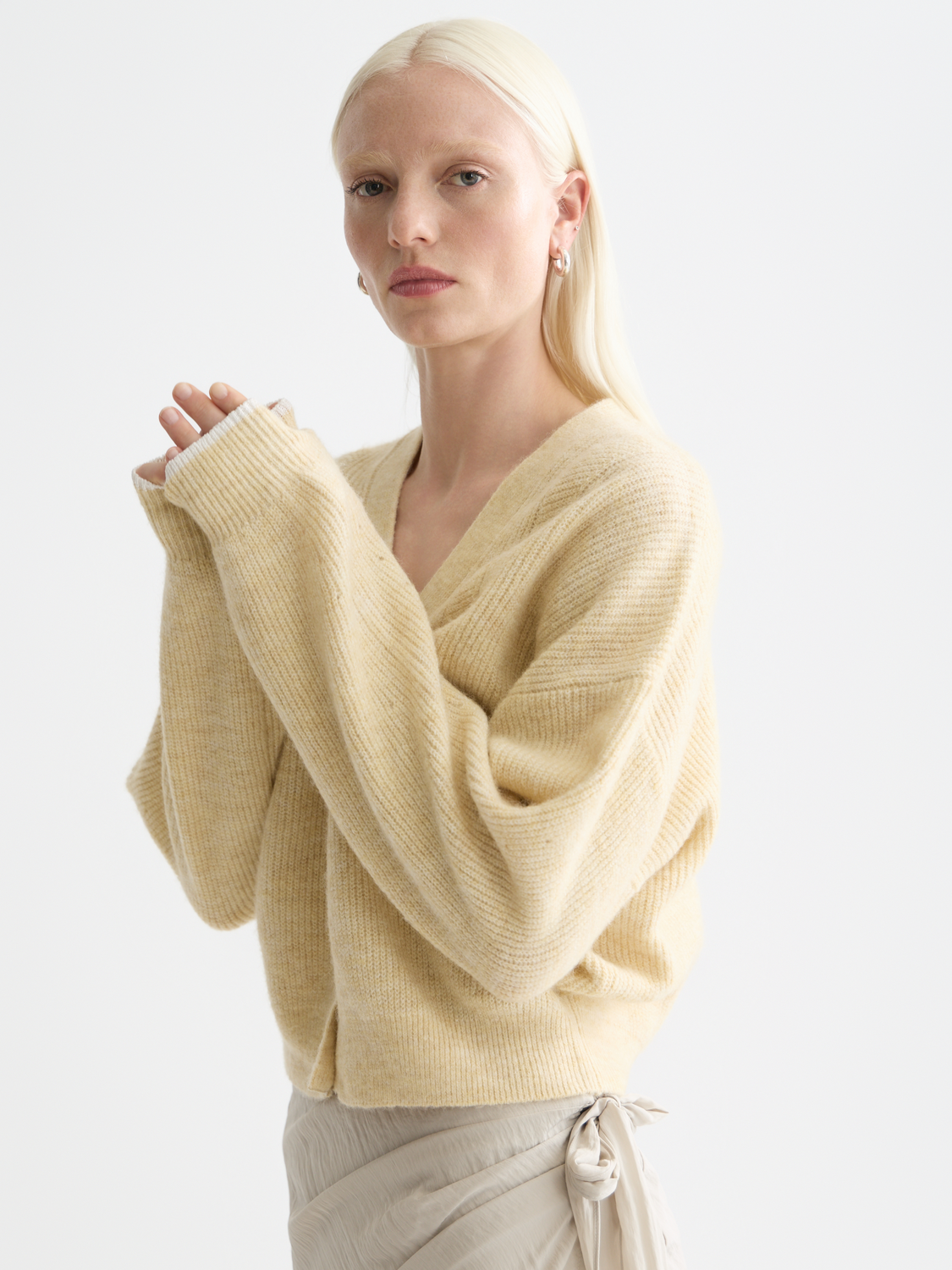 Soft fuzzy knitwear cardigan by Scotch & Soda featuring a cozy texture and relaxed fit, ideal for casual styling.