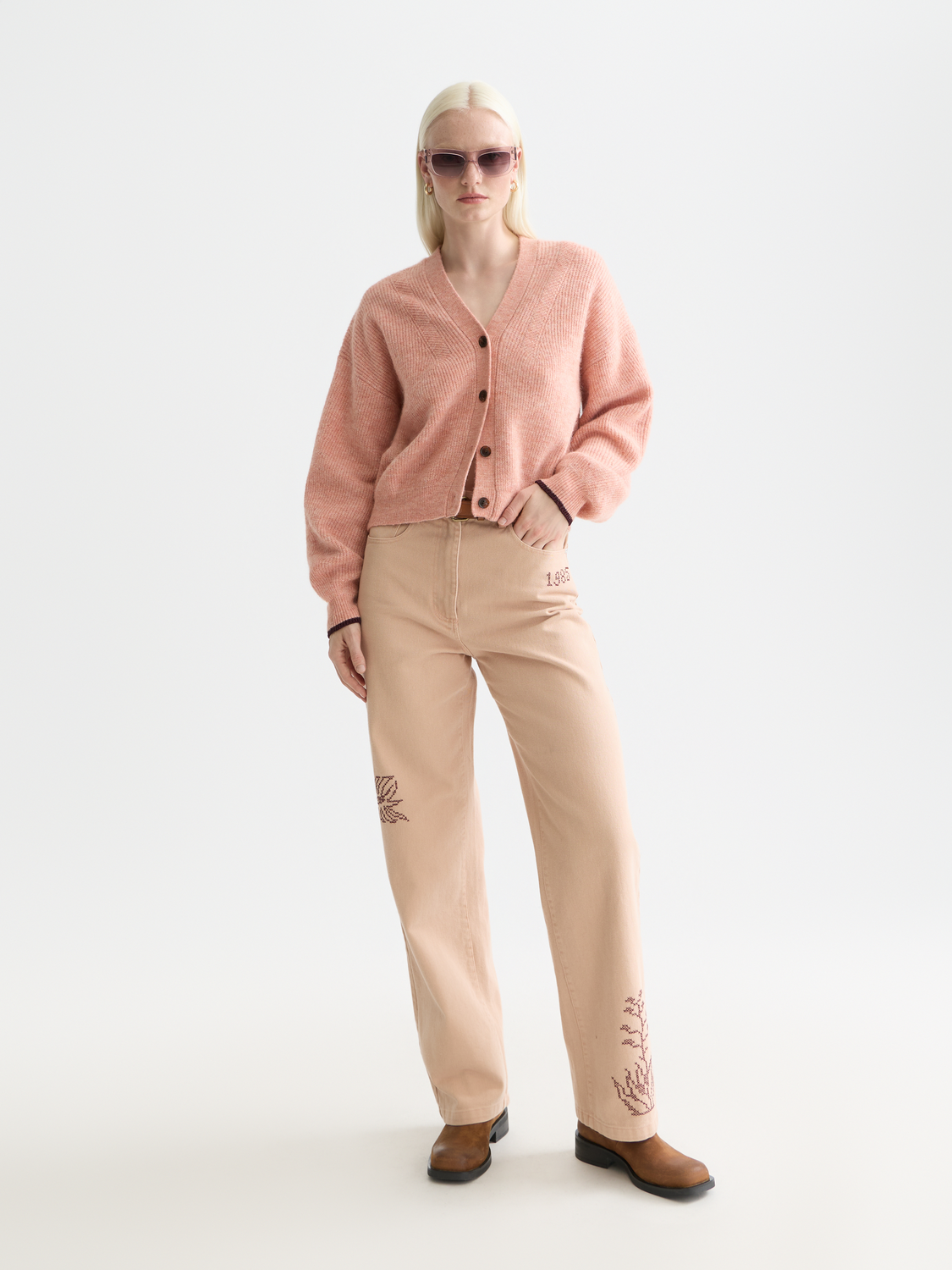 Soft fuzzy knit cardigan by Scotch & Soda featuring a cozy, textured design in a versatile color.