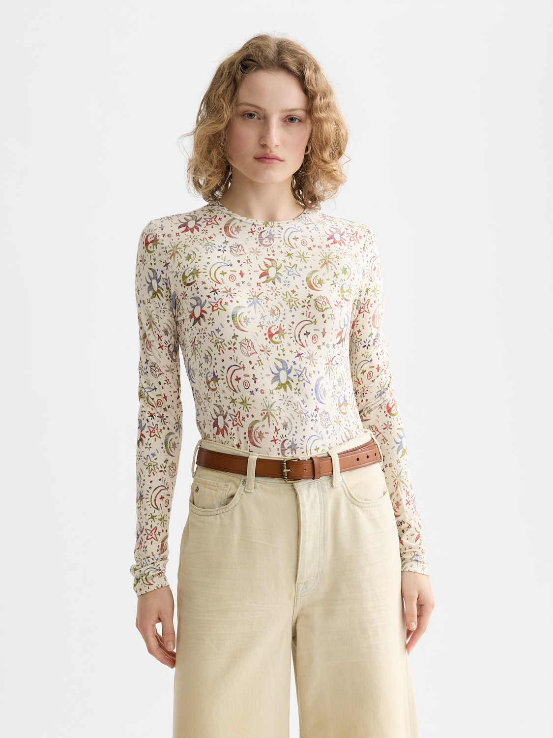 Printed long sleeve T-shirt by Scotch & Soda, featuring a stylish design on the front and a comfortable fit.