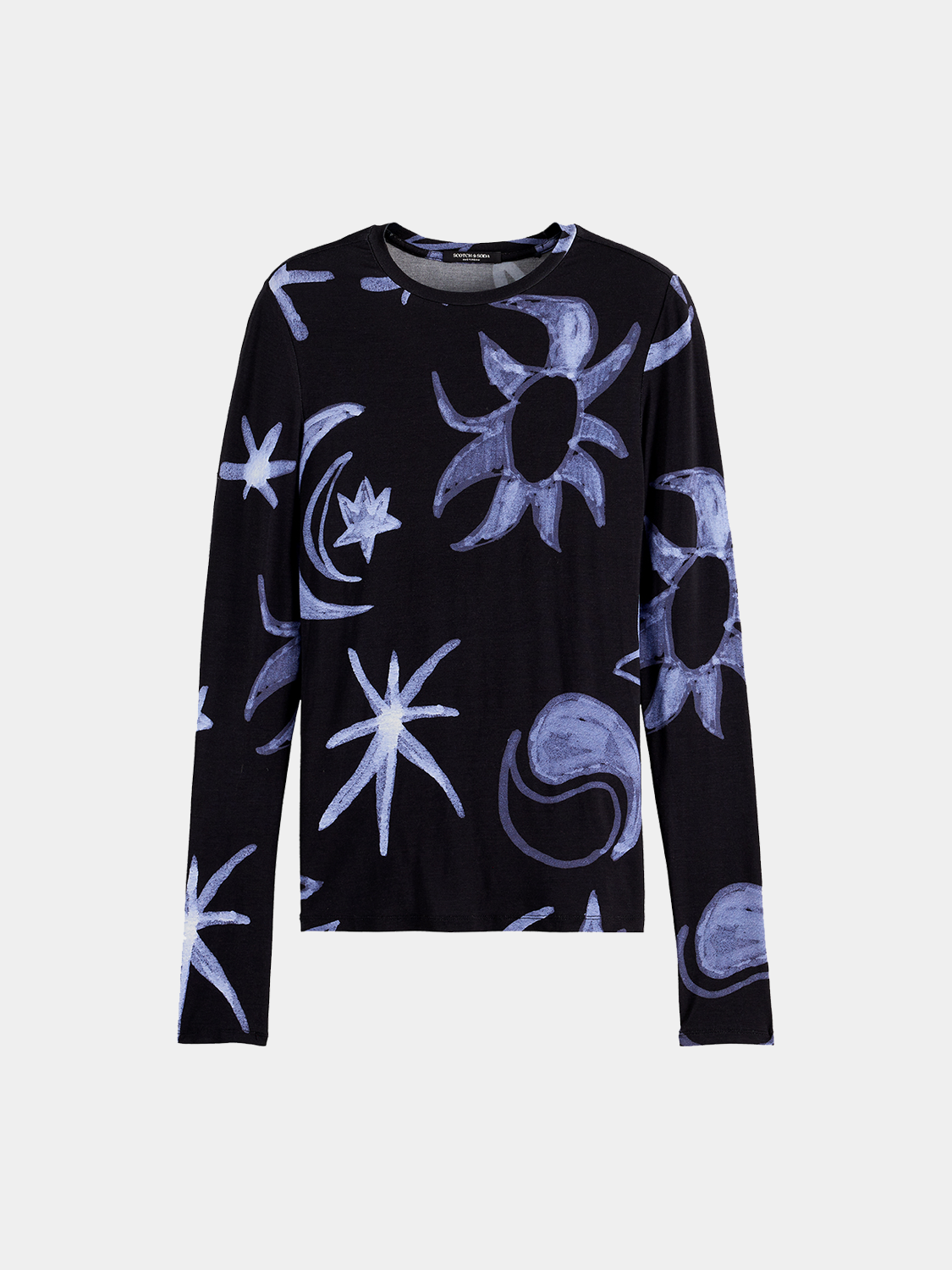 Printed long sleeve T-shirt by Scotch & Soda, featuring a stylish design, soft fabric, and a comfortable fit.