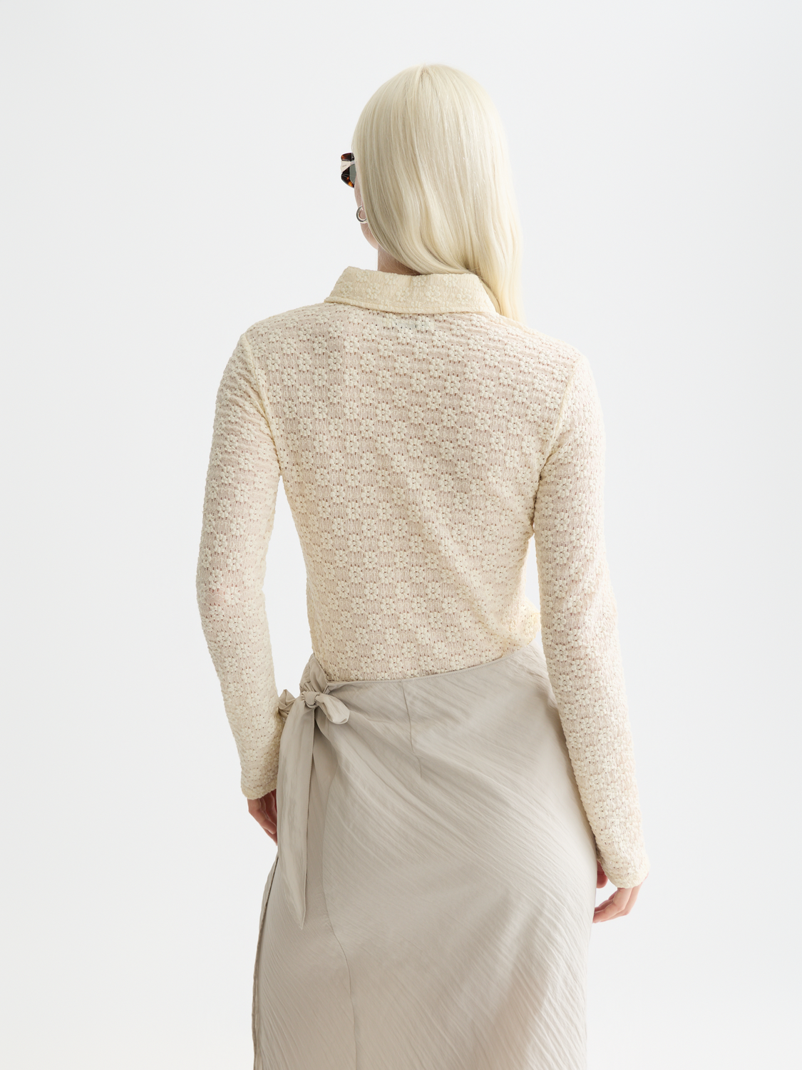 Long sleeve Zip through top from Scotch & Soda, featuring a casual fit and back zipper detail, perfect for stylish layering.
