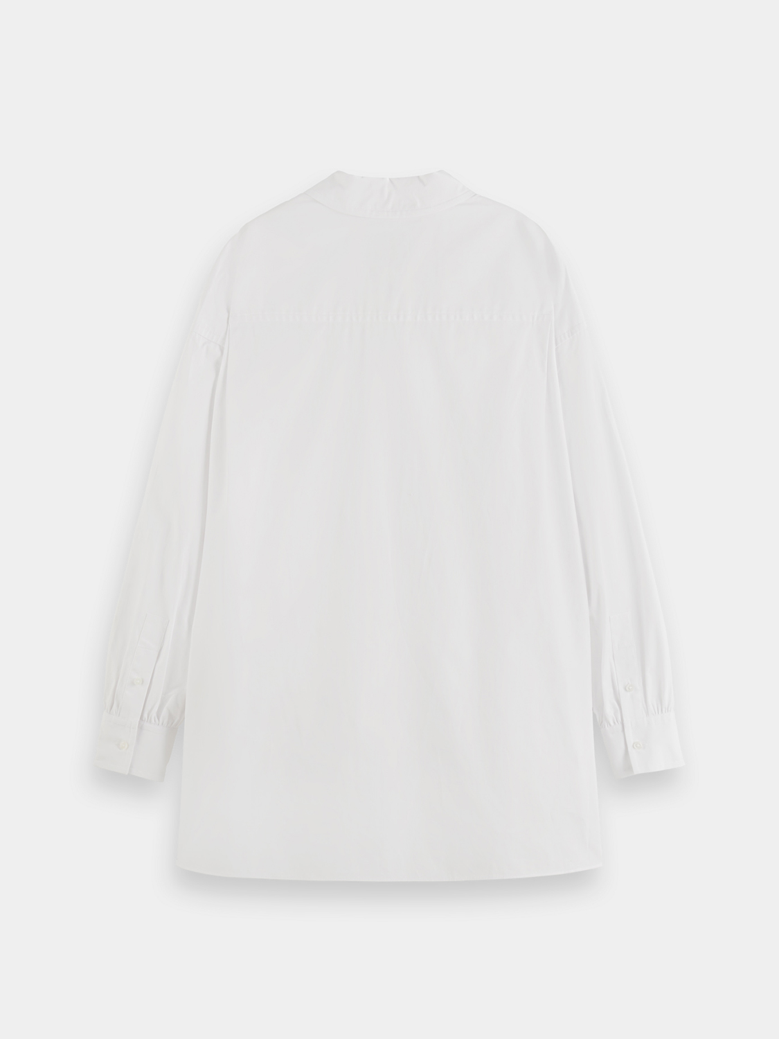 Long-sleeve Scotch & Soda girlfriend poplin shirt in black, featuring a classic collar and button-down front.