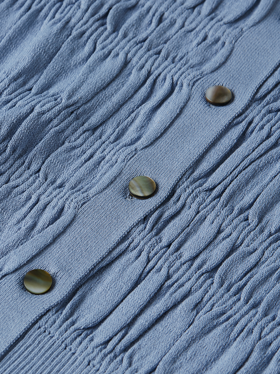 Scotch & Soda knitwear smock stitch cardigan in soft fabric, featuring a relaxed fit and textured stitch pattern.