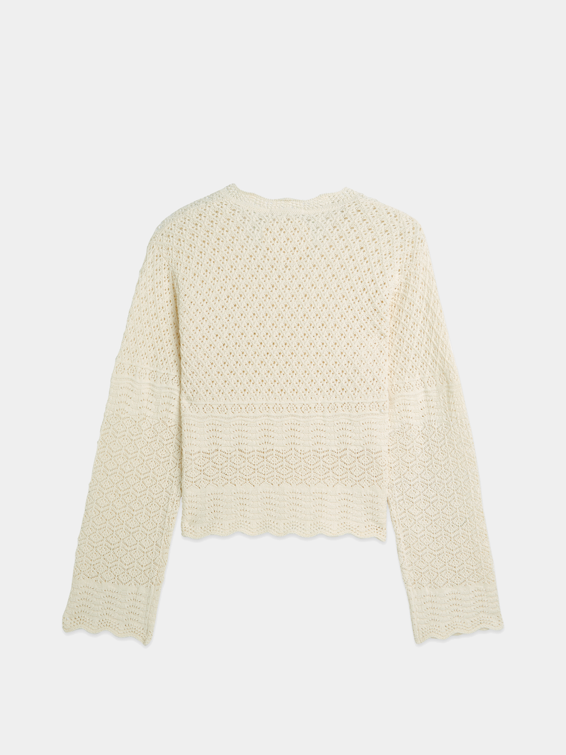 Black Scotch & Soda Pointelle v-neck knitwear pullover with delicate open-knit pattern and ribbed hem.