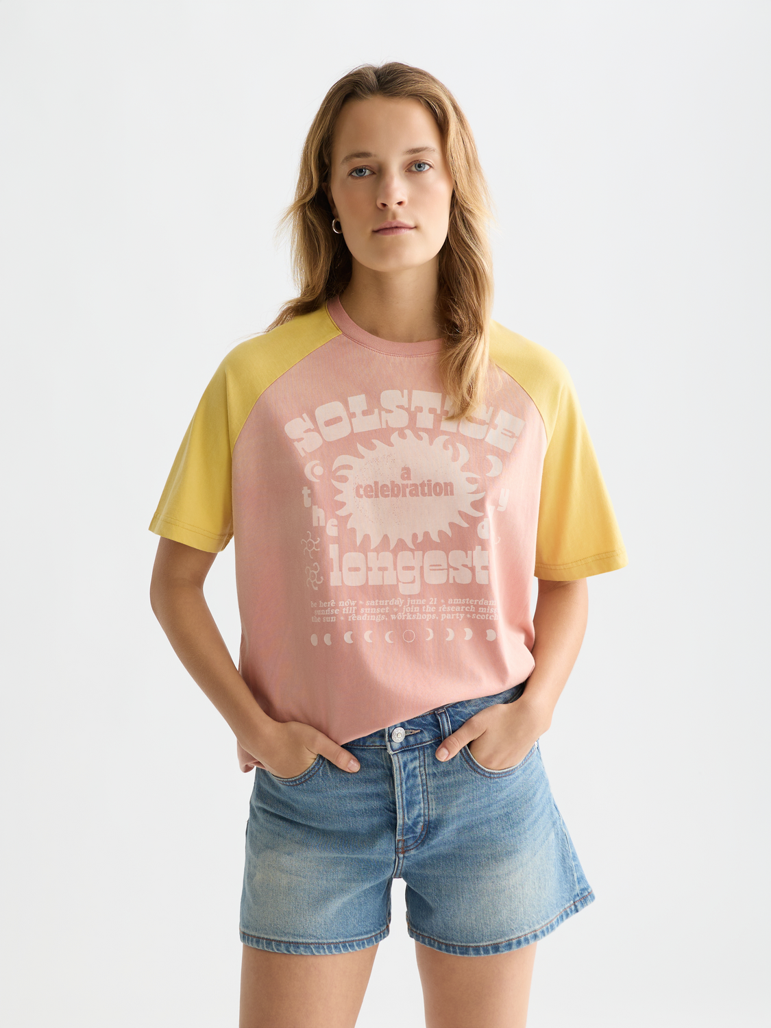 Short sleeve raglan artwork t-shirt by Scotch & Soda featuring a colorful front design and casual fit.