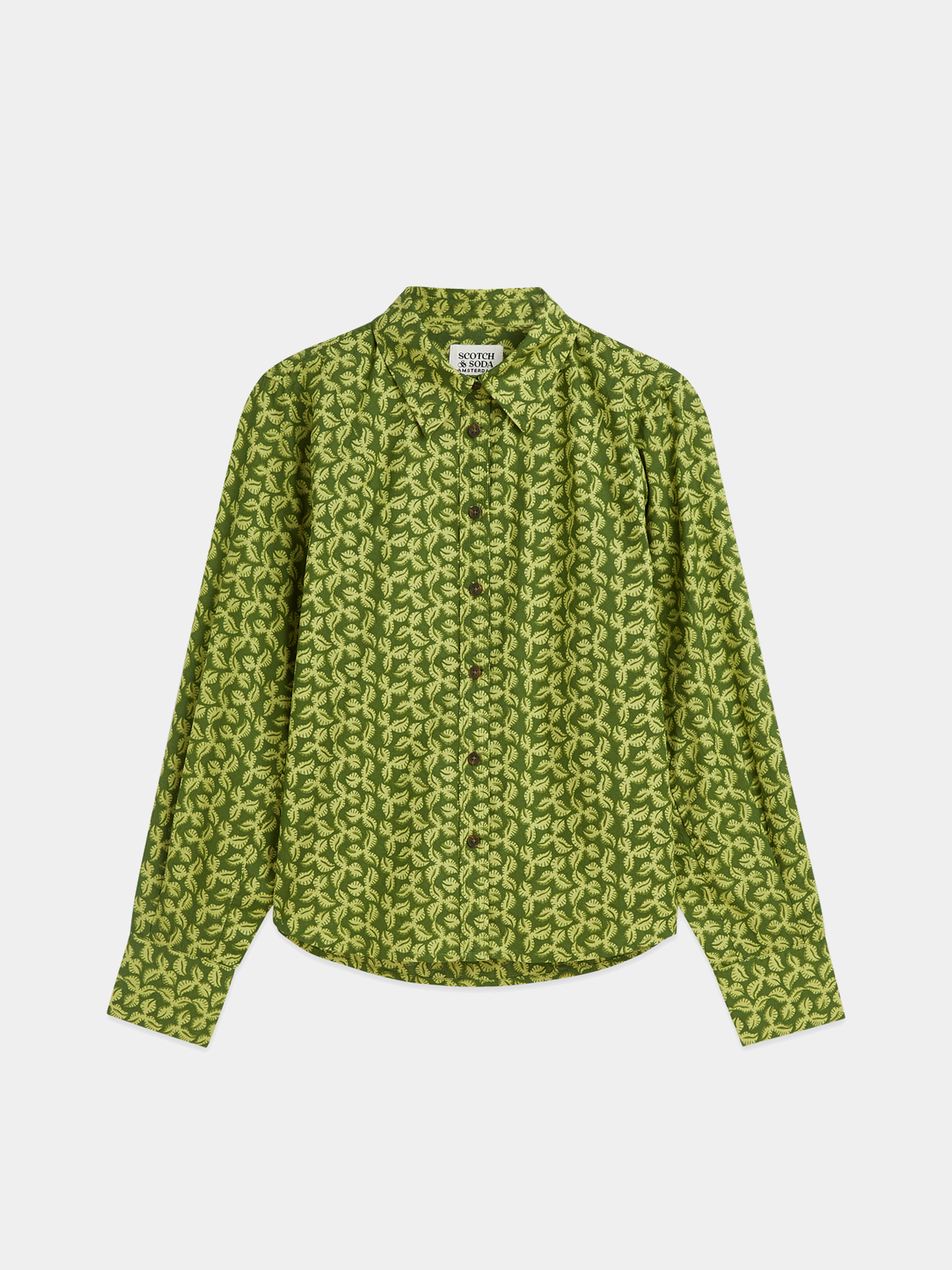 Long-sleeve printed shirt by Scotch & Soda featuring vibrant patterns and a relaxed fit.