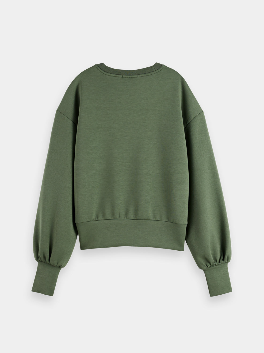 Gray Scotch & Soda modal sweatshirt with relaxed fit and soft fabric, shown from the back on a plain background.