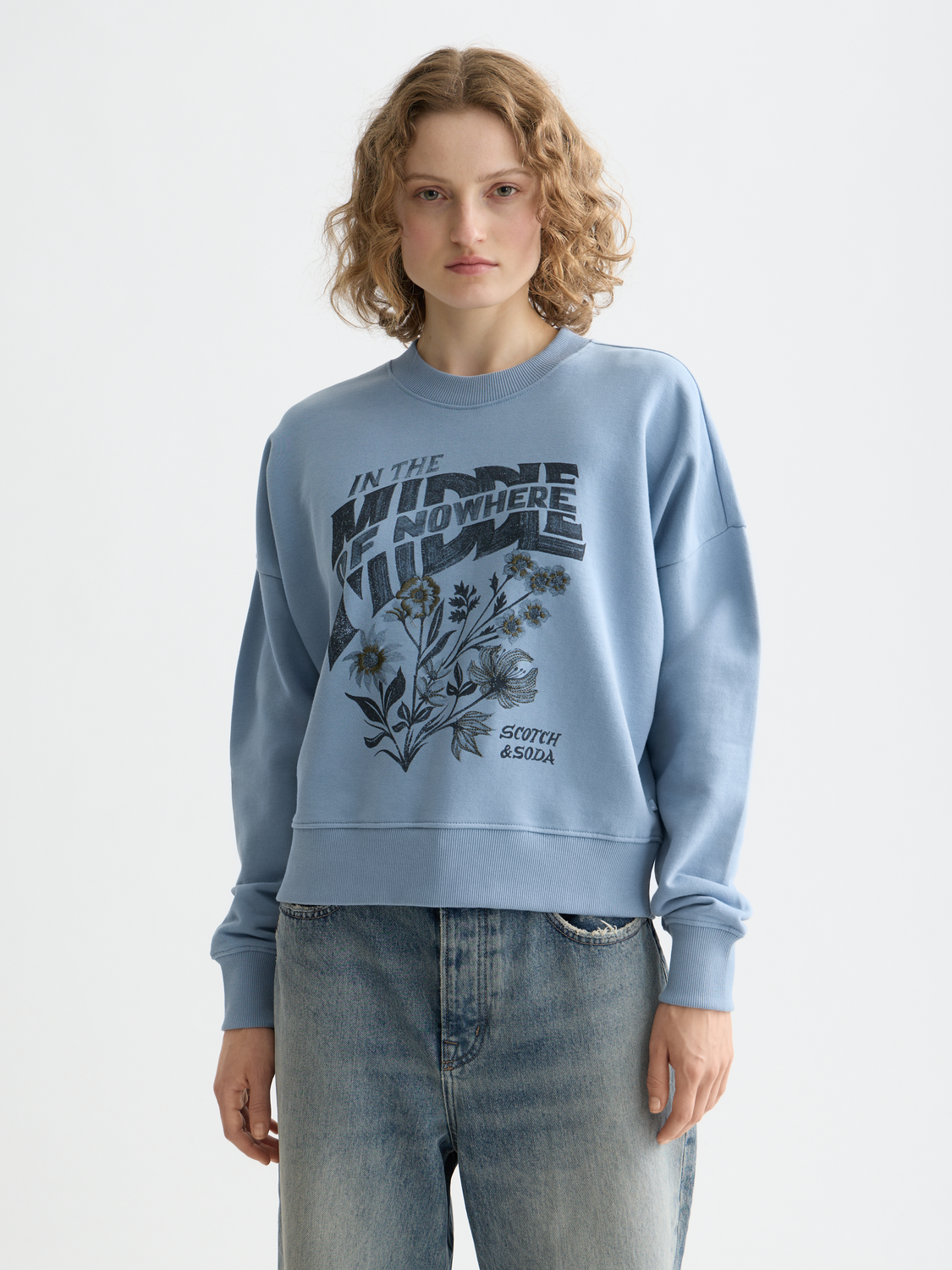 Scotch & Soda chest artwork sweatshirt with a relaxed fit, featuring a colorful graphic design on the front.
