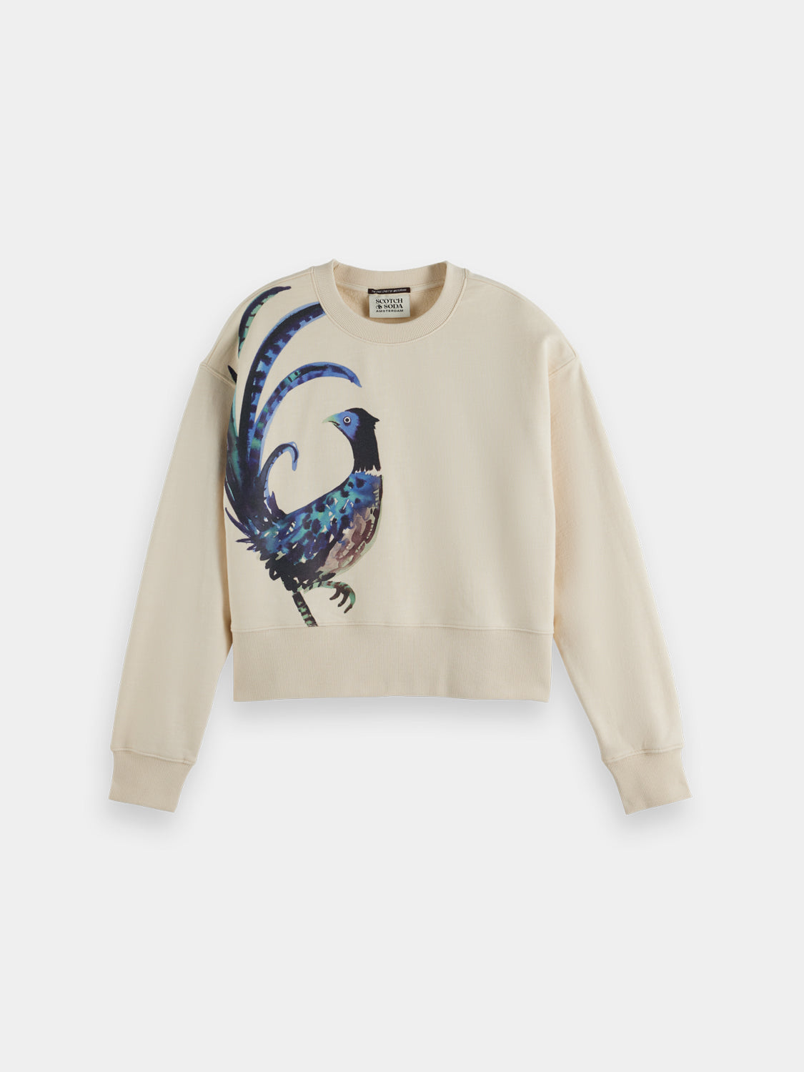 Washed artwork sweatshirt by Scotch & Soda, cozy sweatshirts with artistic design in soft fabric, casual streetwear style.