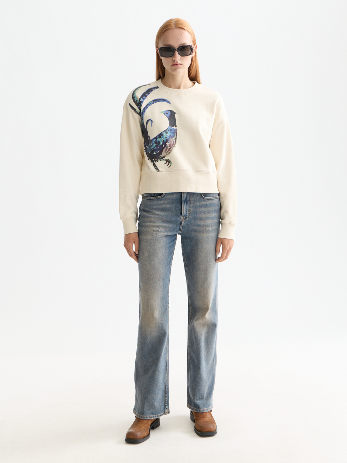Washed artwork sweatshirt by Scotch & Soda, soft gray sweats with artistic print, featuring a relaxed fit and casual style.