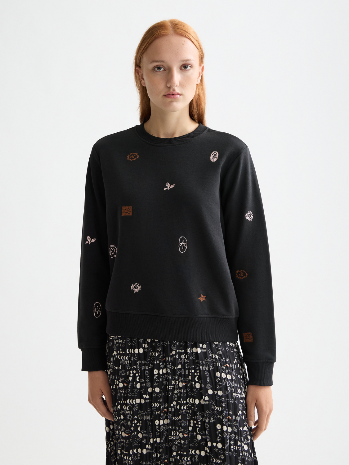 Embroidery sweatshirt by Scotch & Soda featuring detailed embroidery on soft, cozy sweats fabric, casual stylish wear.