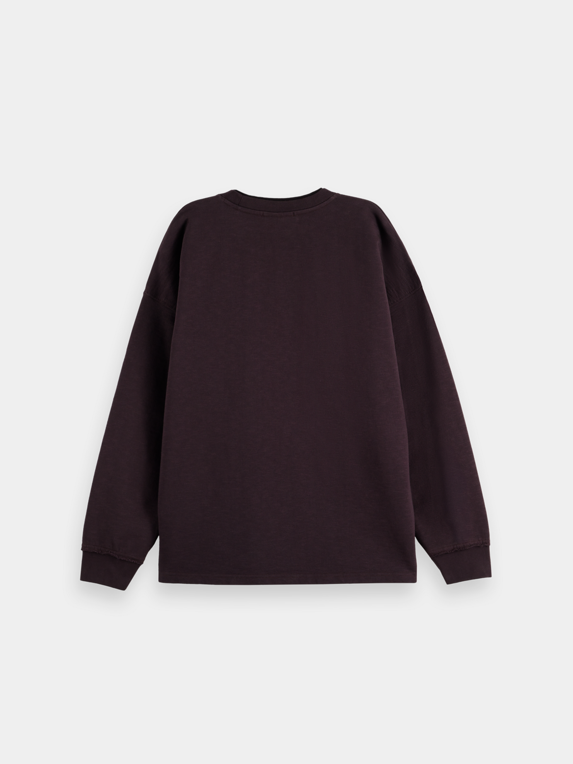 Black oversized sweatshirt with a logo design by Scotch & Soda, featuring a relaxed fit and casual style.