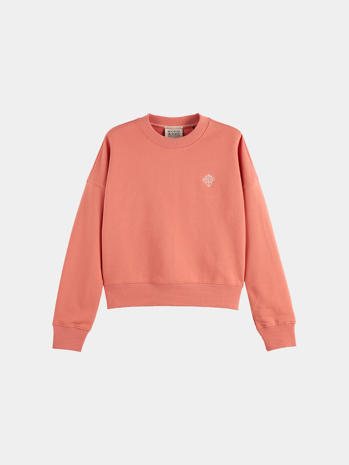 Scotch & Soda embroidered logo sweatshirt, casual sweatshirts with a front logo embroidery and comfortable fit.
