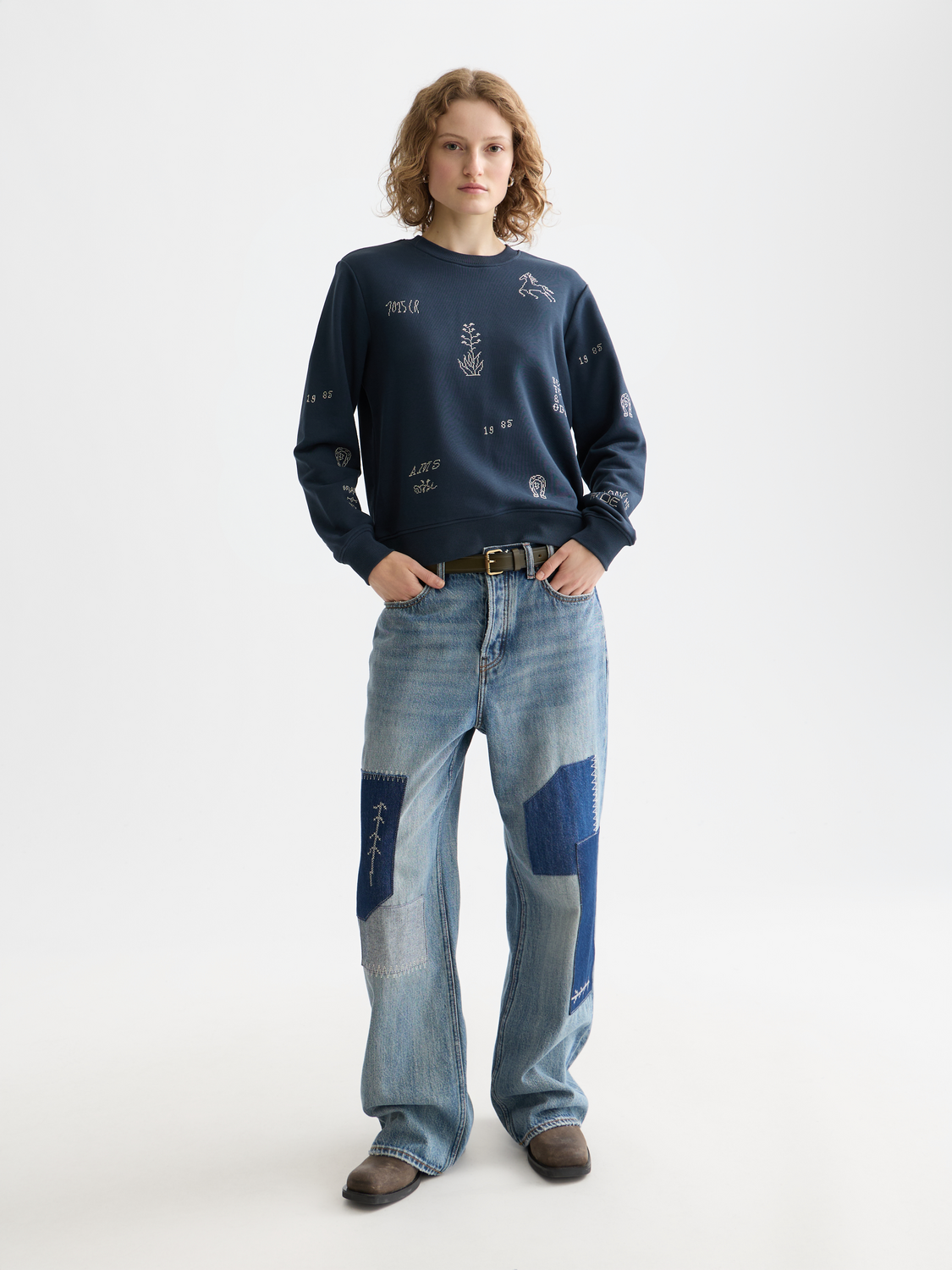 Embroidered sweatshirt by Scotch & Soda featuring detailed embroidery on a comfortable casual sweats style.