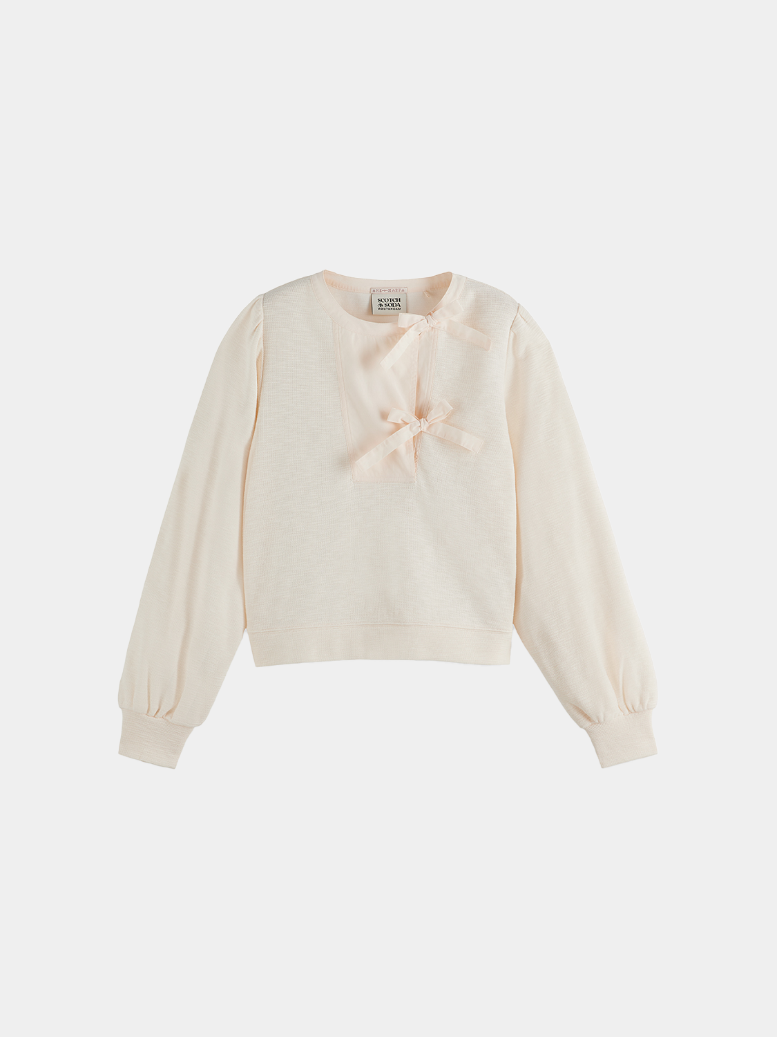 SCOTCH & SODA sweatshirt with placket ties, featuring a casual fit and comfortable fabric for everyday wear.