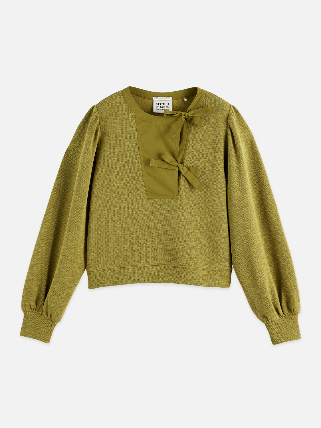 SCOTCH & SODA sweatshirt with placket ties in a casual sweat top design