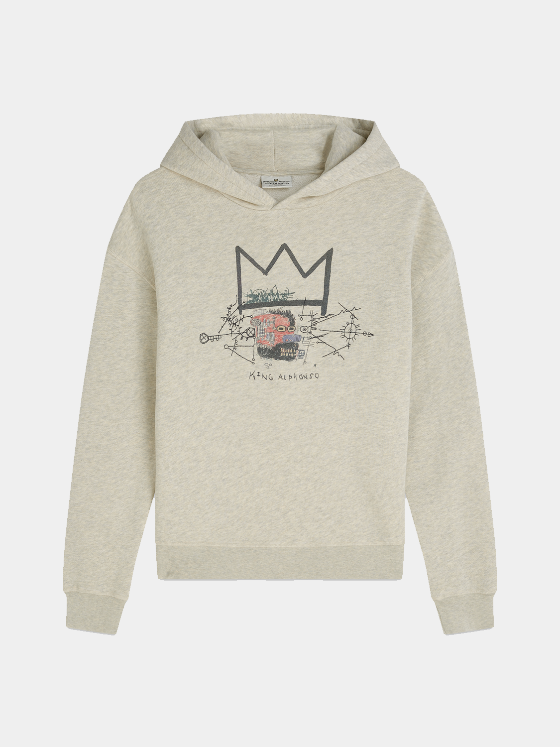 Scotch & SODA S&S x Basquiat washed artwork hoodie featuring bold Basquiat-inspired graphic design on soft sweats fabric